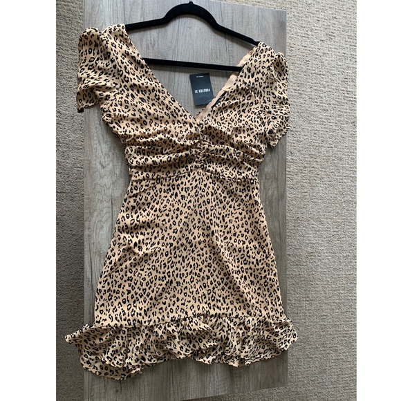 Off The Shoulder Leopard Dress - Picture 1 of 5